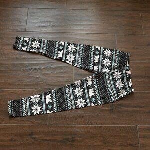 No Boundaries Christmas Print Leggings Size M 7-9